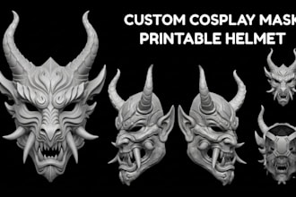 create 3d mask cosplay armor 3d wearable mask and helmet model stl for printing