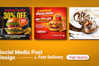 design eye catching social media post and professorially