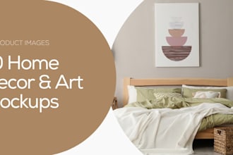 create realistic interior and home decor products mockups