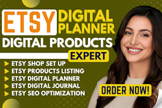 etsy digital product design etsy SEO for digital products journal planner design