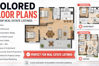 create colored floor plans for real estate listings