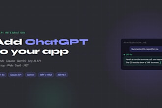 integrate chatgpt or any ai API into your existing app or website