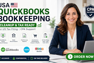 do USA quickbooks online bookkeeping setup cleanup for US tax filing as CPA
