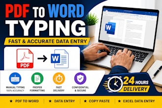 do fast PDF to word typing and data entry