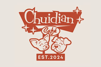 make california 50s diner style logo for wedding favors