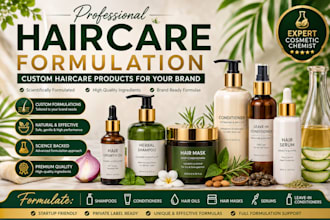 custom hair care cosmetic formulation and beauty product development