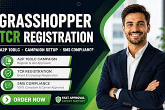 setup grasshopper tcr registration and a2p 10dlc