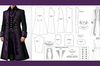 create custom 3d cosplay costumes folk wears and sewing pattern for clothing