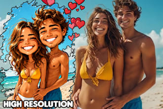 make a funny big head cartoon photo for you