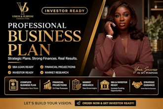 write an investor ready sba business plan with financial projections