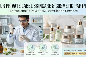 develop private label skincare, oem odm formulations, serums cosmetics product