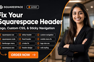 fix your squarespace website header logo custom CSS menu sticky navigation code