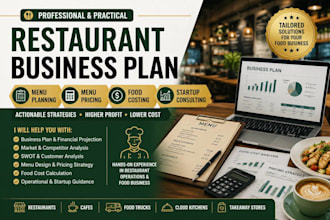 create restaurant menu pricing and food costing and business plan