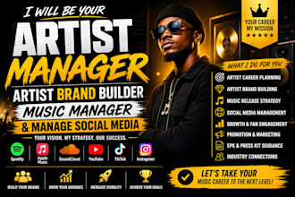 be your artist manager, music distributor, music promoter, and virtual assistant