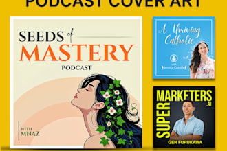 design podcast cover art or podcast logo
