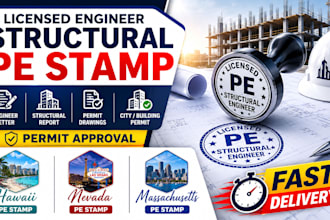 licensed engineer structural pe stamp for hawail nevada massachusetts