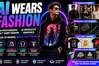 do ai wears fashion, ai photograph, ai products ai t shirt design graphics
