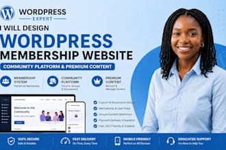 wordpress membership website design, community platform and premium content
