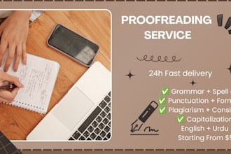 proofread and edit english and urdu documents with grammar