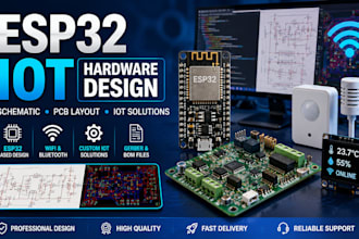create esp32 iot hardware, schematic and pcb design