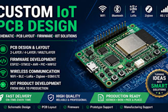 design custom iot products, pcb layout, firmware and wireless systems