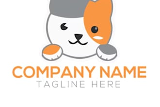design unique, cute cat, pet, dog, animal mascot logo