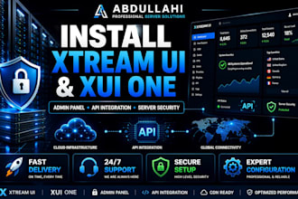 install xtream UI, xui one server with admin panel and API integration