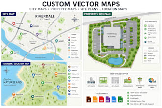 design custom vector maps site map for city property site plans and layouts