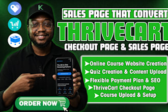 do thrivecart sales page samcart landing page payhip checkout page online course