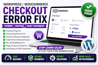 wordpress woocommerce error checkout page fix stripe paypal error fast payment