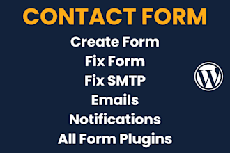 create or fix wordpress contact form, fix smtp error, email notification