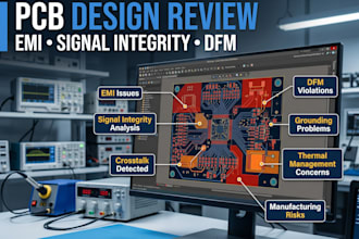 review your pcb for emi, signal integrity and manufacturing issues