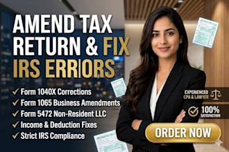 amend tax return, fix irs errors with form 1040x, 1065, or 5472