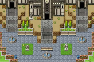 create rpg maker mz map layout with custom tiles and eventing for your game