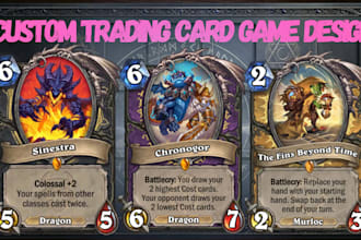 design custom trading card game tcg cards and fantasy card illustration