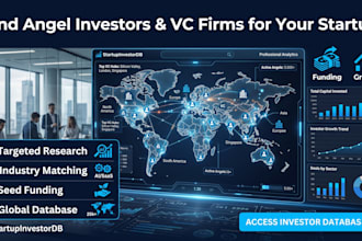 research angel investors, vcs, and startup investors for your business
