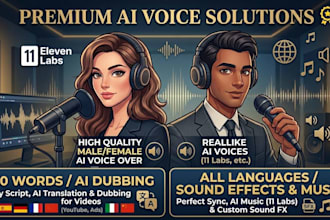 do ai voice over using eleven lab over 100 languages