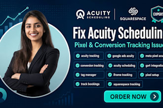 setup and fix squarespace acuity scheduling pixel conversion tracking issues