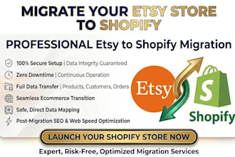 migrate your etsy shop to shopify with full store setup shopify website