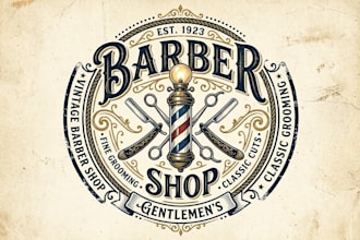 design barber and barber shop logo