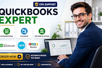 do USA quickbooks bookkeeping cleanup xero zoho books and US tax filing as CPA