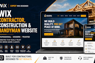 design wix contractor website, construction company and handyman website