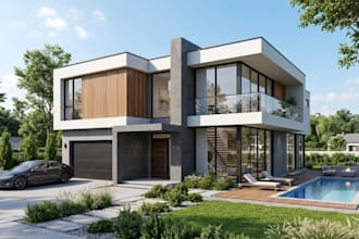 do 2d 3d house floor plan home designer blueprint with chief architect, autocad