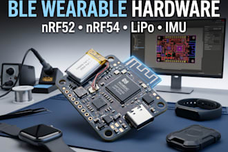 design ble wearable hardware with nordic nrf52, nrf54, imu and lipo battery