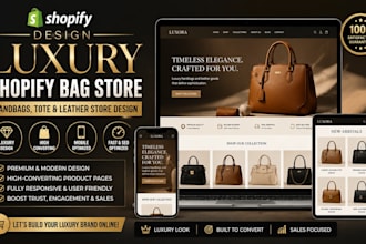 design luxury shopify bag store handbags, tote and leather store design