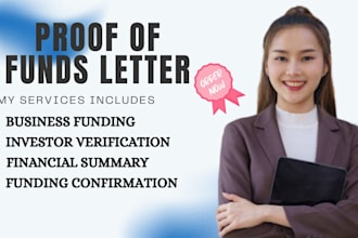 prepare CPA proof of funds letter for financial verification and funding