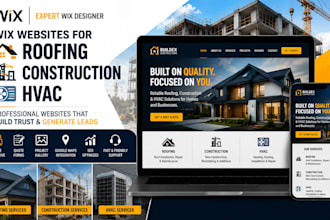 create wix roofing website, construction website and hvac contractor site
