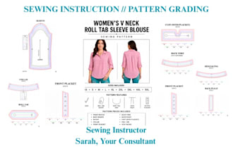 write sewing instruction, design pattern grading, cosplay for any apparel