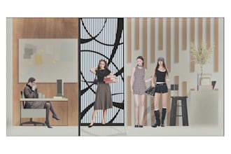 create 3d architecture and interior design using digital collage