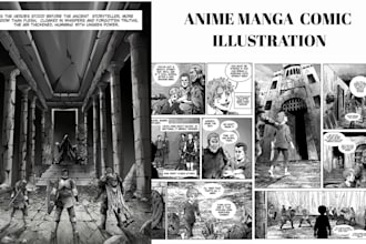 do manga comic illustration, comic page storyboard artist, webtoon manga artist